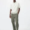 Wasbare gebreide poloshirt voor heren | Korte mouwen | Gestreepte