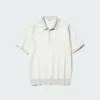 Wasbare gebreide poloshirt voor heren | Korte mouwen | Gestreepte