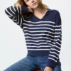 Wasbare geribde Poloshirt voor dames | Gestreepte