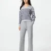 Wasbare geribde Poloshirt voor dames | Gestreepte