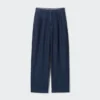 Wijd plooibroek voor dames | Denim
