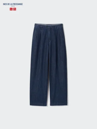 Wijd plooibroek voor dames | Denim