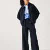 Wijde broek van geborsteld jersey voor dames