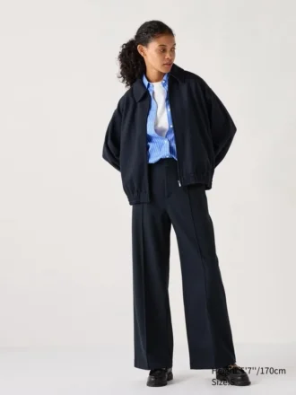 Wijde broek van geborsteld jersey voor dames
