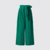 Wijde enkellange broek met riemen voor dames