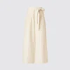 Wijde enkellange broek met riemen voor dames