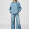 Wijde jeans met lage taillehoogte voor dames