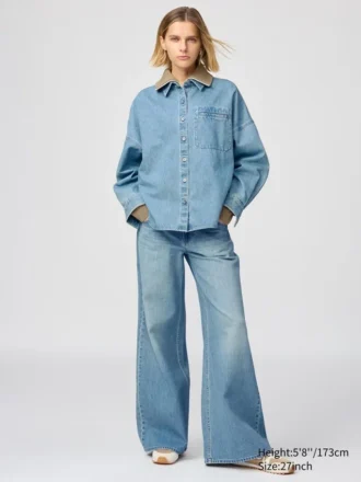 Wijde jeans met lage taillehoogte voor dames