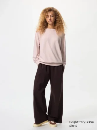 Zacht gebreid fleece T-shirt voor dames | Longsleeves
