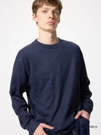 Zacht gebreid fleece T-shirt voor heren