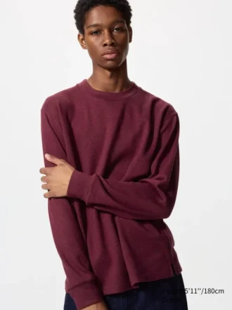 Zacht gebreid fleece T-shirt voor heren