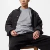 Zacht gebreid fleece T-shirt voor heren