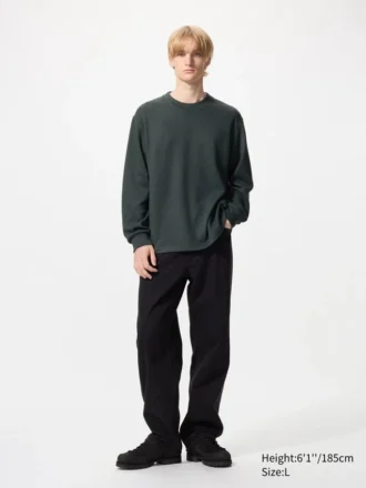 Zacht gebreid fleece T-shirt voor heren
