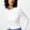 Zacht geribbeld T-shirt voor dames | Longsleeves
