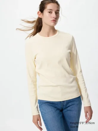Zacht geribbeld T-shirt voor dames | Longsleeves