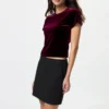 Zacht velours mini-T-shirt voor dames