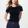 Zacht velours mini-T-shirt voor dames