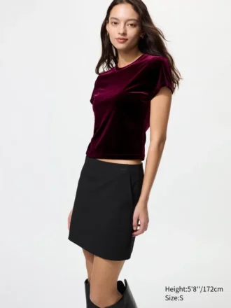 Zacht velours mini-T-shirt voor dames