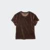Zacht velours mini-T-shirt voor dames