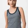 Zachte geribde tanktop voor dames | Gestreepte