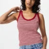 Zachte geribde tanktop voor dames | Gestreepte