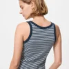 Zachte geribde tanktop voor dames | Gestreepte