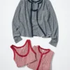 Zachte geribde tanktop voor dames | Gestreepte