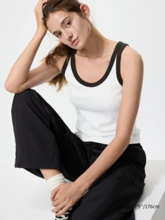 Zachte geribde tanktop voor dames | Ringer